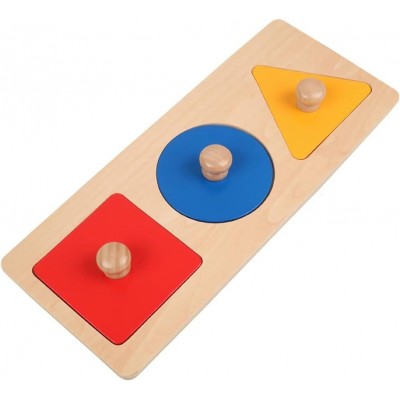 Дървен сортер/пъзел с квадрат, триъгълник и кръг